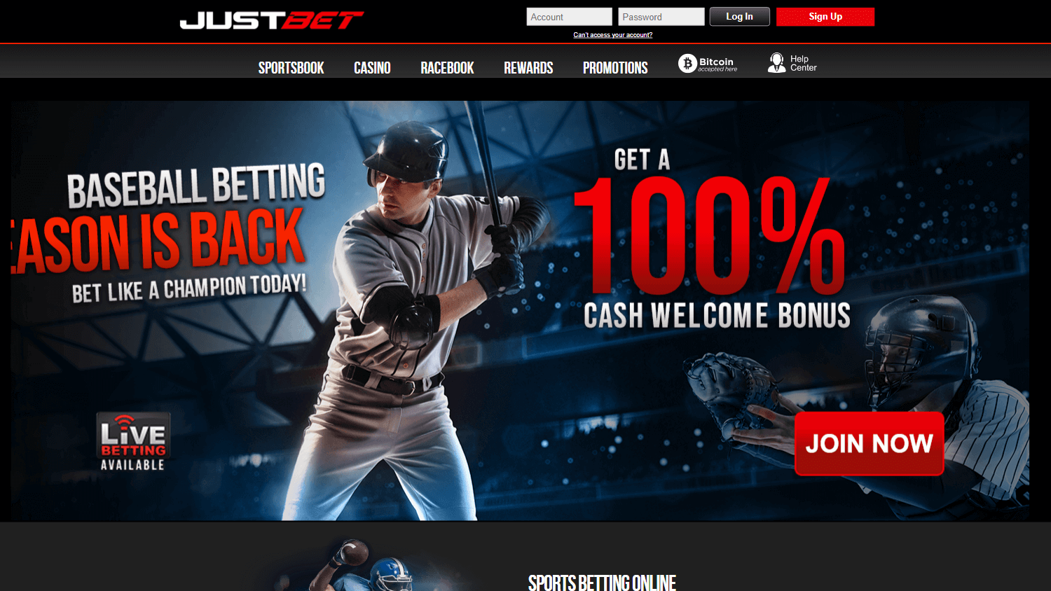JustBet Casino Desktop screenshot